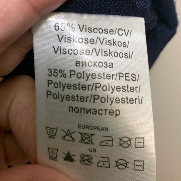 MARBLE Oversized Deep Navy Blue Light Knit Ruffle Tank Top - Picture 5 of 6